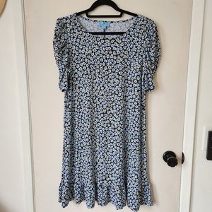 CeCe Floral Puff Sleeve Mini Dress